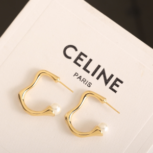 Celine Pearl Hoop Earrings