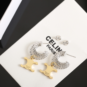 Celine Triomphe Pendant Earrings