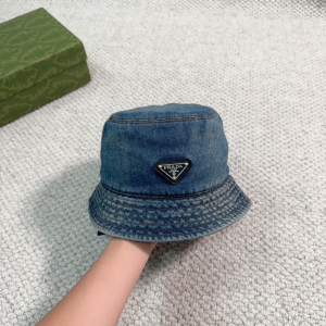 Louis Vuitton LV Navy Blue Denim Canvas Bucket Cap Hat Louis Vuitton LV Navy Blue Denim Canvas Bucket Cap Hat