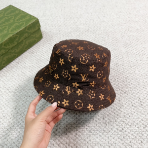 Louis Vuitton Monogram Brown Wool Bucket Cap Hat Louis Vuitton Monogram Brown Wool Bucket Cap Hat