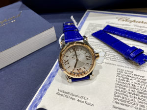 Chopard Happy Sport Blue Crocodile Leather and Rose Gold Ladies Automatic Watch 33MM Chopard Happy Sport Blue Crocodile Leather and Rose Gold Ladies Automatic Watch 33MM
