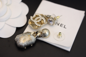 Chanel Crystal CC Pendant Earrings