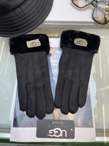 UGG Black Faux Shearling Fur Gloves