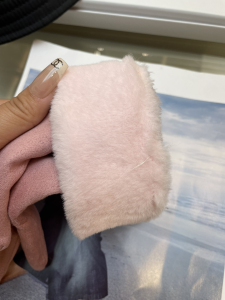 UGG Pink Faux Shearling Fur Gloves