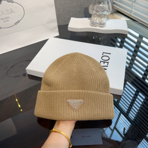 Prada Beige Wool and Cashmere Knit Beanie