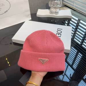 Prada Pink Wool and Cashmere Knit Beanie