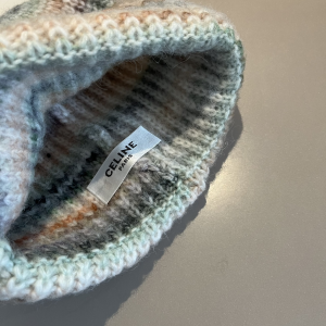 Celine Green Knit Wool Beanie Cap Hat