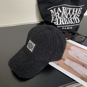 Loewe Black Wool Baseball Cap Hat