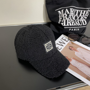 Loewe Black Wool Baseball Cap Hat