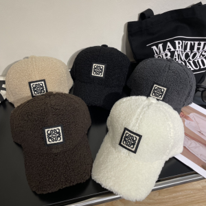 Loewe Black Wool Baseball Cap Hat