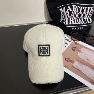 Loewe White Wool Baseball Cap Hat