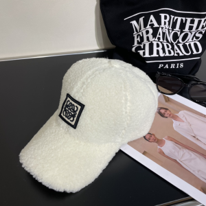 Loewe White Wool Baseball Cap Hat