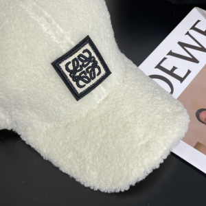 Loewe White Wool Baseball Cap Hat