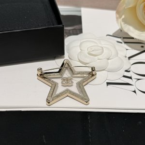 Chanel Crystals Star Gold CC Brooch