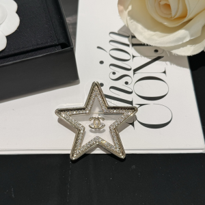 Chanel Crystals Star Gold CC Brooch