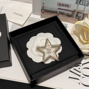 Chanel Crystals Star Gold CC Brooch