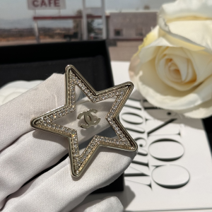 Chanel Crystals Star Gold CC Brooch