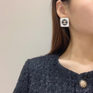 Chanel CC Logo Square Earrings