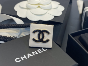 Chanel CC Logo Square Rings Beige