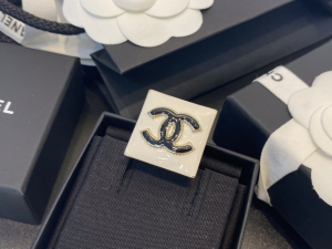 Chanel CC Logo Square Rings Beige