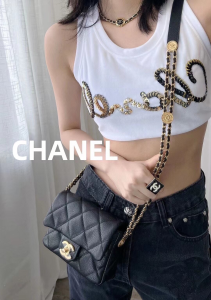 Chanel CC Logo Square Rings Black