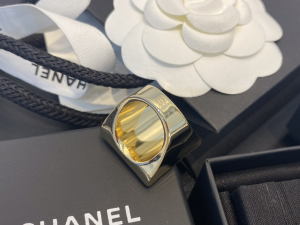 Chanel CC Logo Square Rings Black