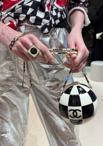 Chanel CC Logo Square White Rings