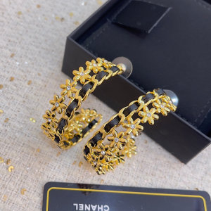 Chanel Crystal CC Round Earrings