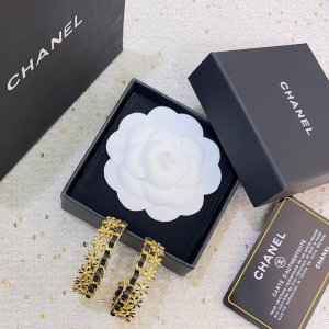 Chanel Crystal CC Round Earrings