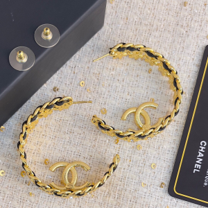 Chanel Crystal CC Round Earrings