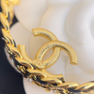 Chanel Crystal CC Round Earrings