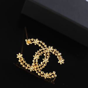 Chanel Gold CC Logo Brooch