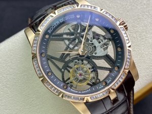 Roger Dubuis Excalibur Skeleton Flying Tourbillon Rose Gold Watch Brown Roger Dubuis Excalibur Skeleton Flying Tourbillon Rose Gold Watch Brown