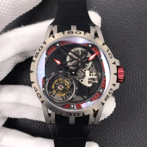Roger Dubuis Excalibur Skeleton Flying Tourbillon White Gold Watch Black Roger Dubuis Excalibur Skeleton Flying Tourbillon White Gold Watch Black