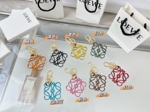 Loewe Leather Anagram Charm Keychain