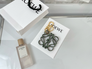 Loewe Leather Anagram Charm Keychain