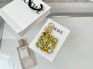 Loewe Leather Anagram Charm Keychain