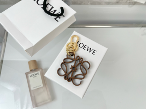 Loewe Leather Anagram Charm Keychain