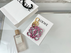 Loewe Leather Anagram Charm Keychain