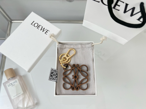 Loewe Leather Anagram Charm Keychain