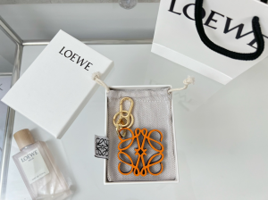 Loewe Leather Anagram Charm Keychain