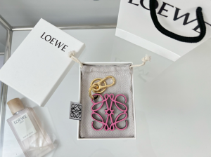 Loewe Leather Anagram Charm Keychain