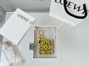 Loewe Leather Anagram Charm Keychain