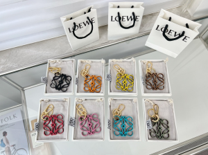 Loewe Leather Anagram Charm Keychain