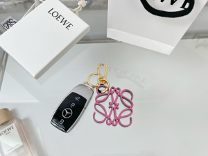 Loewe Leather Anagram Charm Keychain