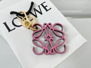 Loewe Leather Anagram Charm Keychain