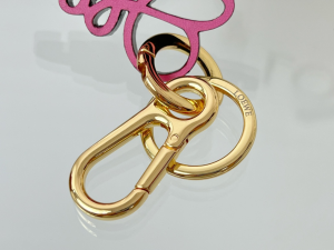 Loewe Leather Anagram Charm Keychain