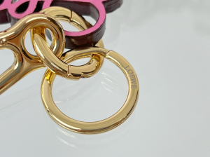 Loewe Leather Anagram Charm Keychain