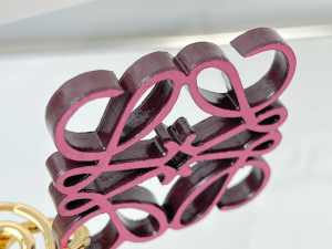 Loewe Leather Anagram Charm Keychain