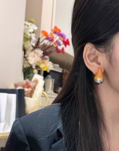 Bottega Veneta Drop Earrings Orange